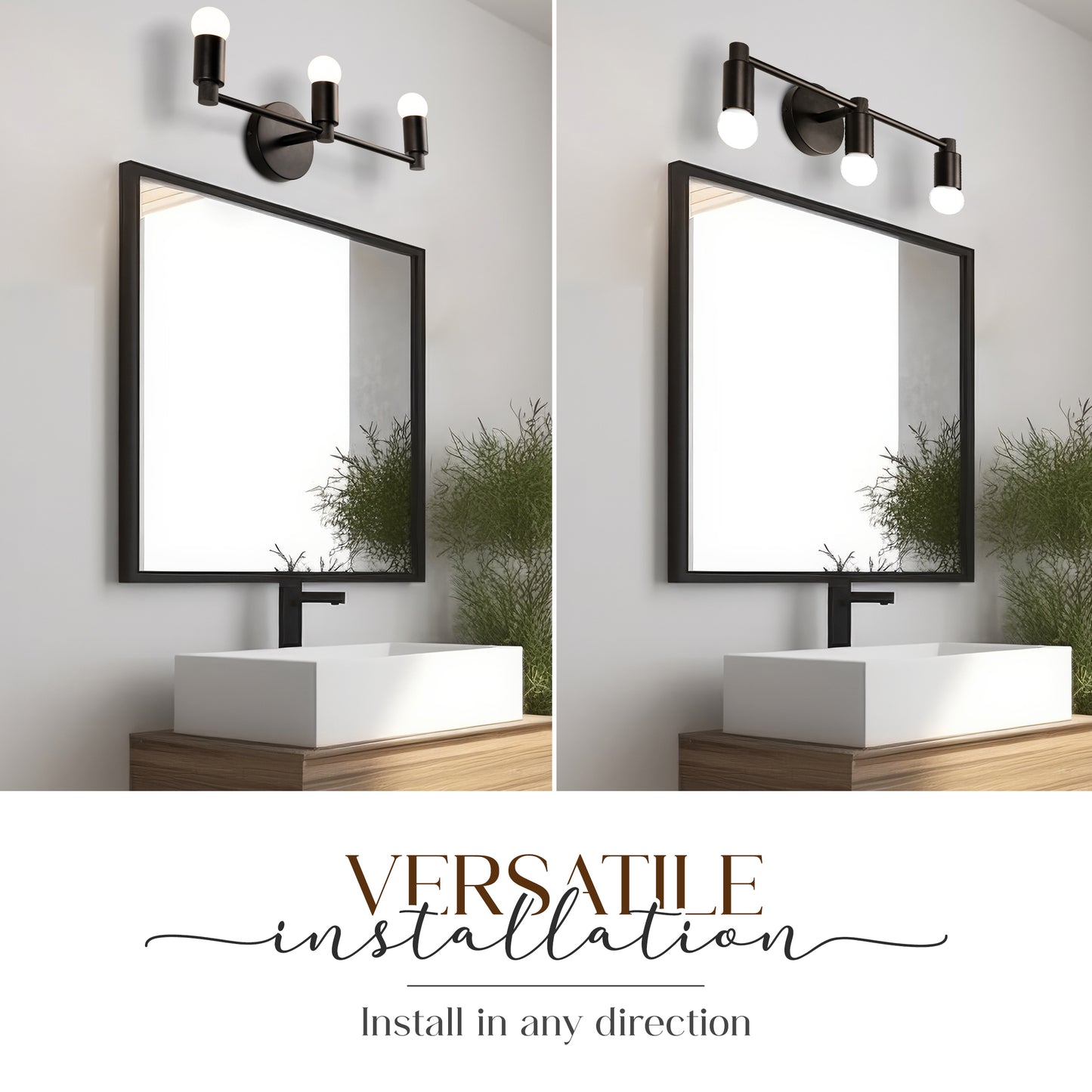 Project Renovate Modern 3 Light Bathroom Vanity Fixture - Black